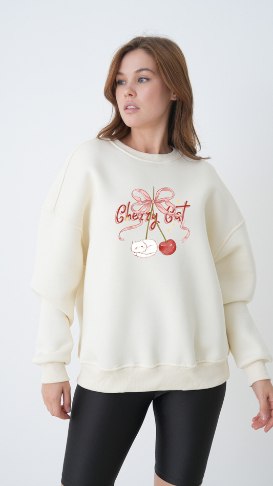 Cherry Cat - Oversize Sweatshirt