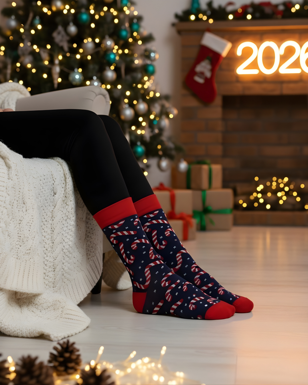 Yılbaşı Temalı 5'li Çorap