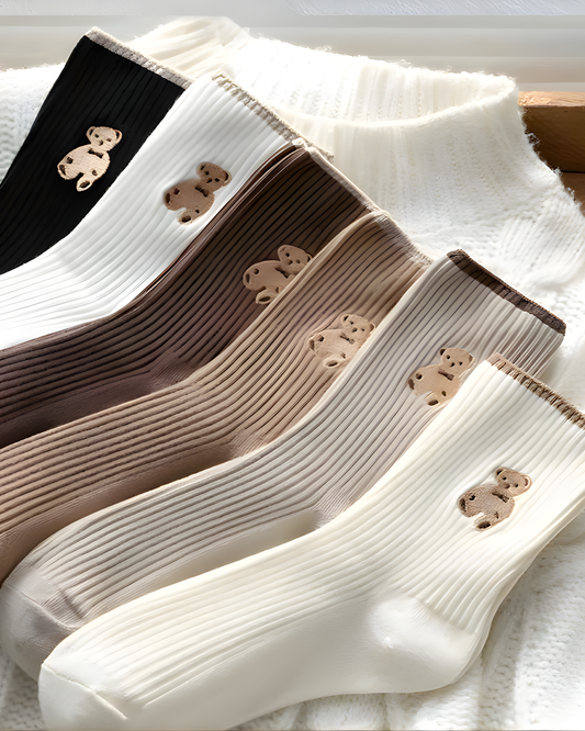 6'lı Ayıcık Desenli Kadın Çorap