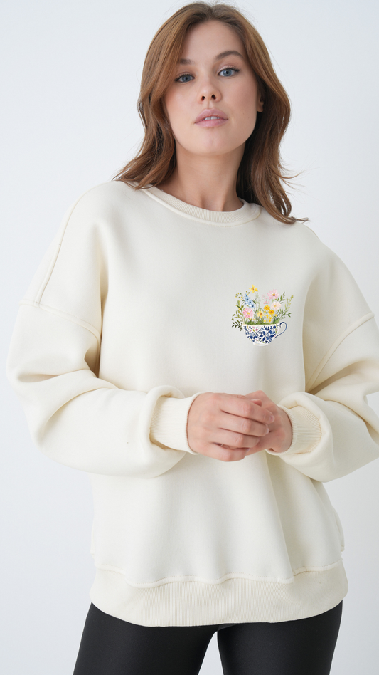 Cup of Flowers - Oversize Sweatshirt