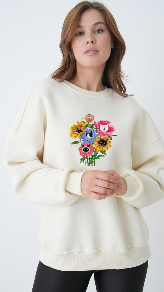 Kedi Buketi - Oversize Sweatshirt