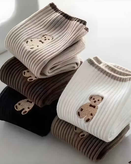 6'lı Ayıcık Desenli Kadın Çorap