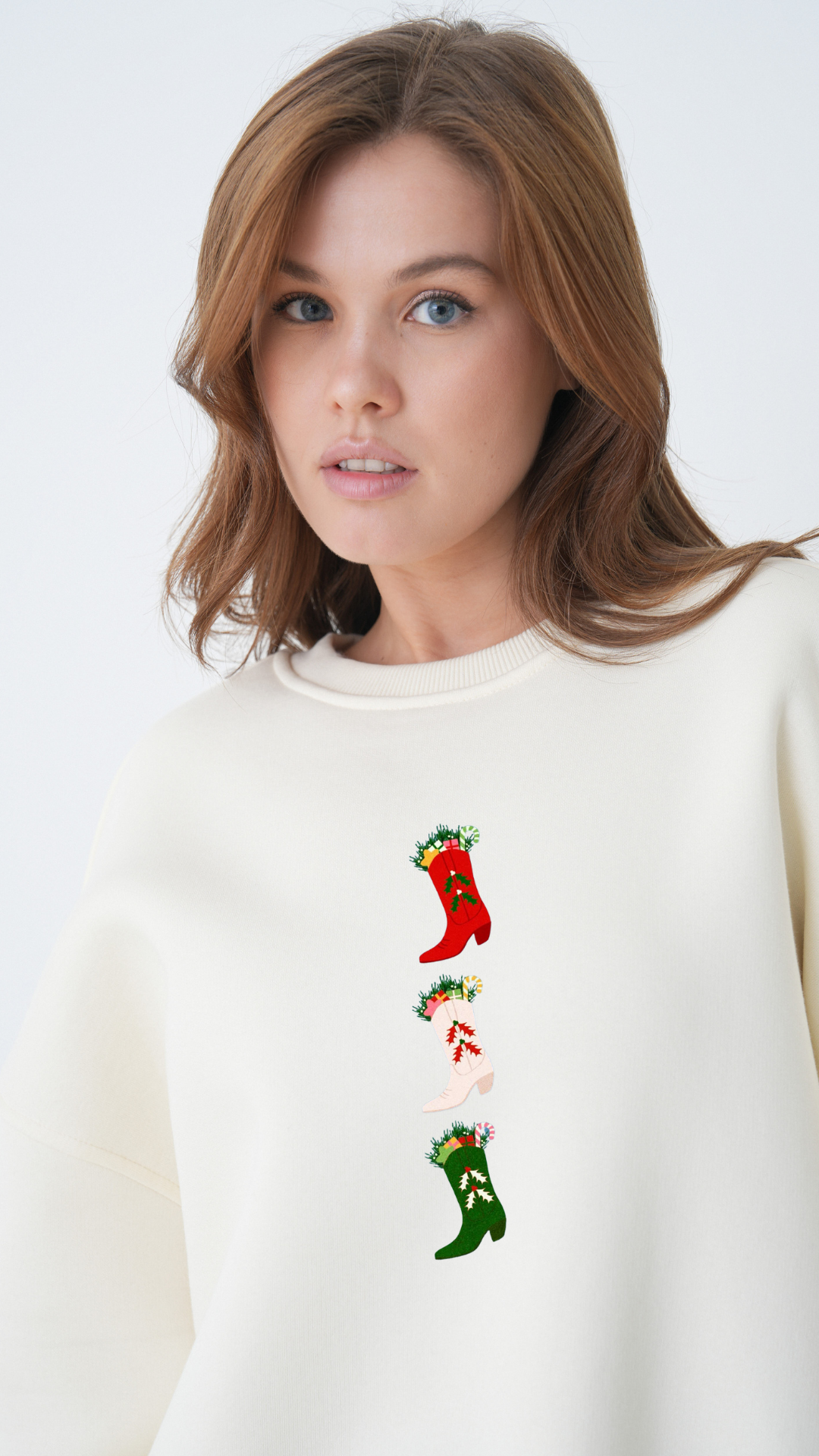 Cowgirl Kovboy Çizmesi - Oversize Sweatshirt