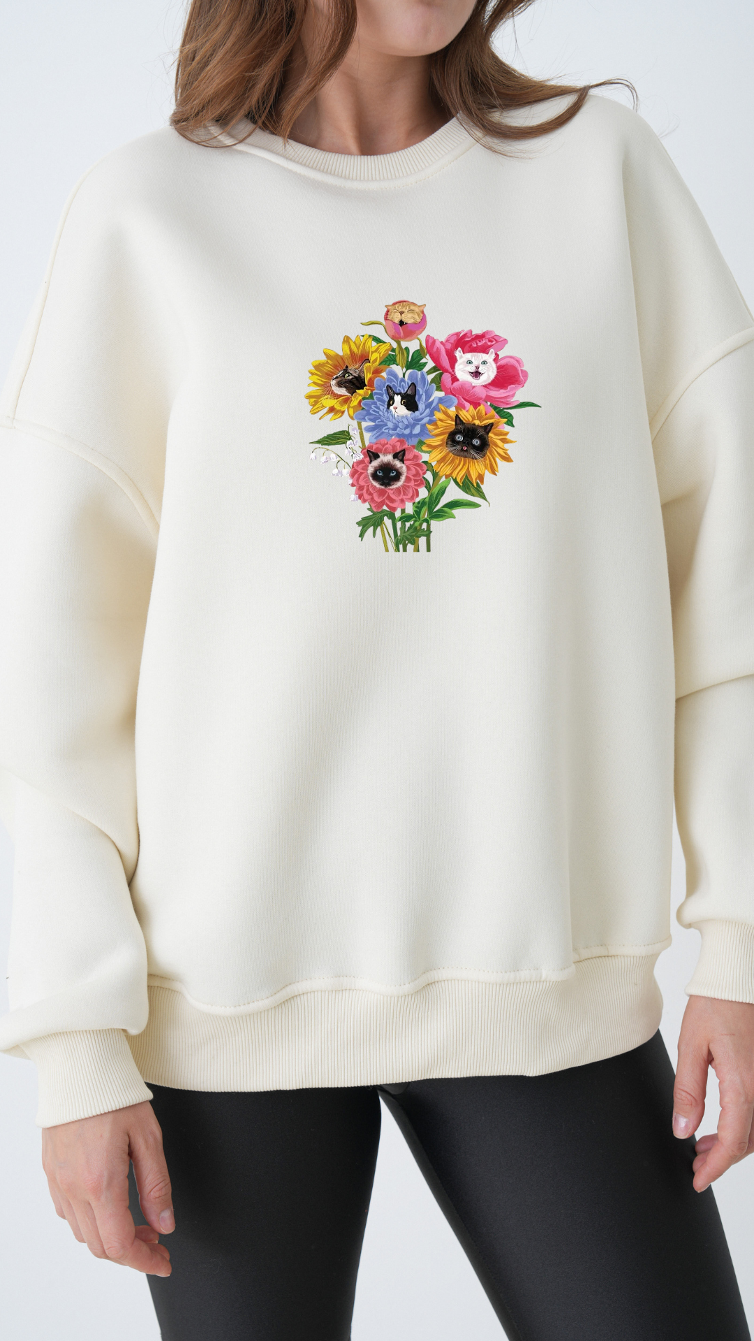 Kedi Buketi - Oversize Sweatshirt