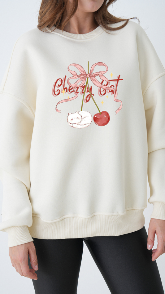 Cherry Cat - Oversize Sweatshirt