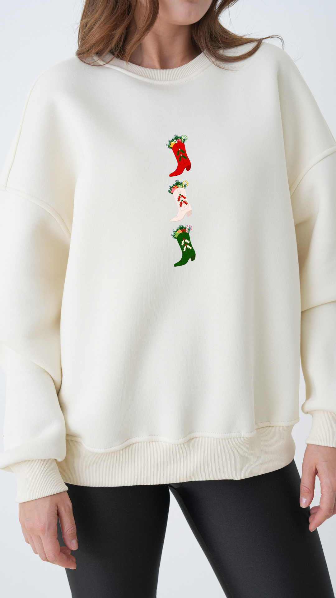 Cowgirl Kovboy Çizmesi - Oversize Sweatshirt