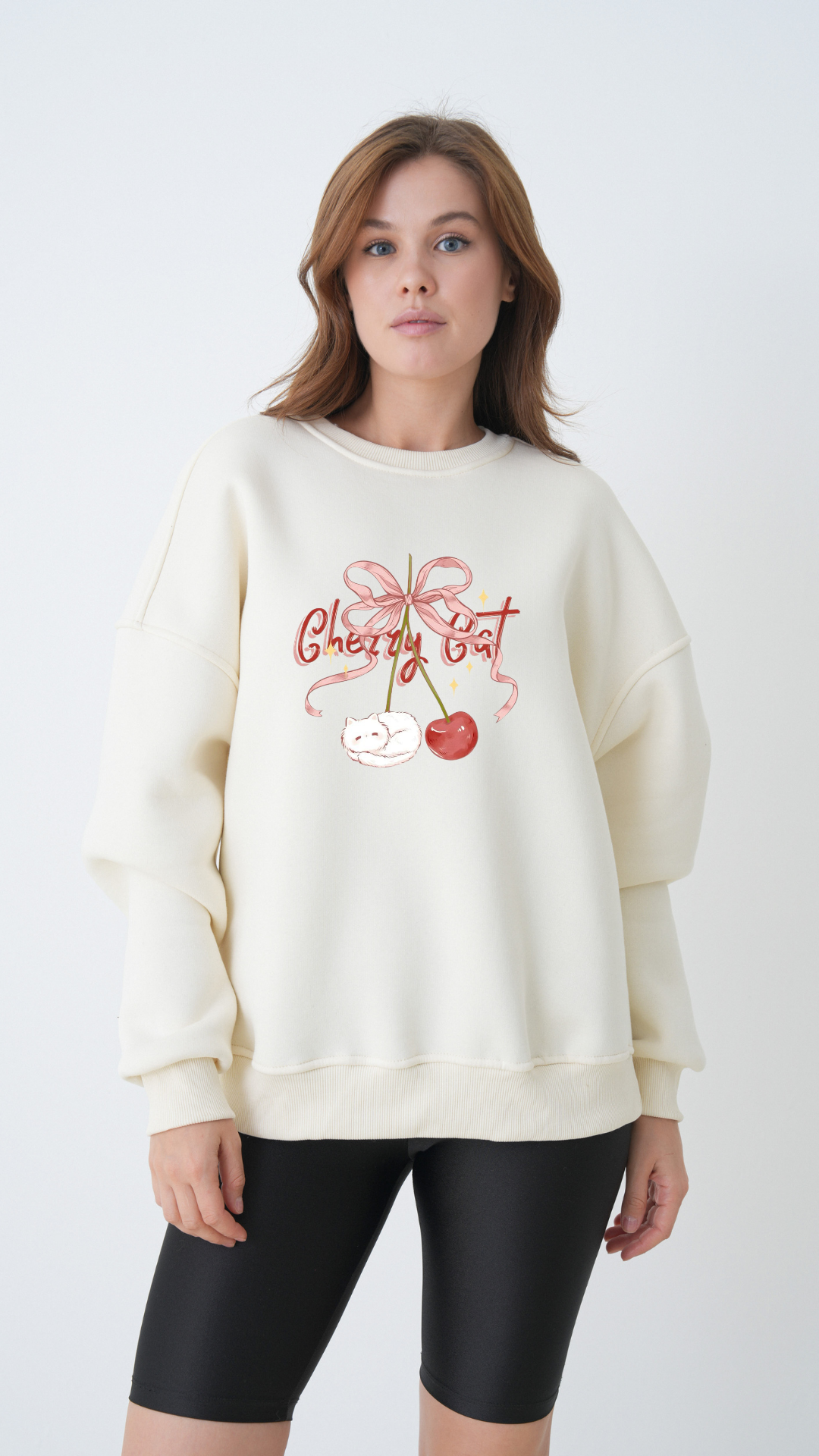 Cherry Cat - Oversize Sweatshirt