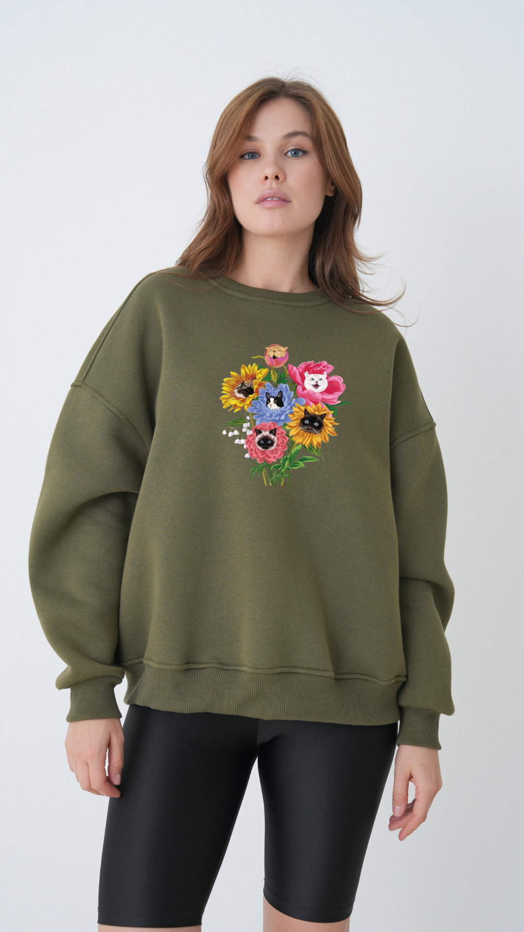 Kedi Buketi - Oversize Sweatshirt