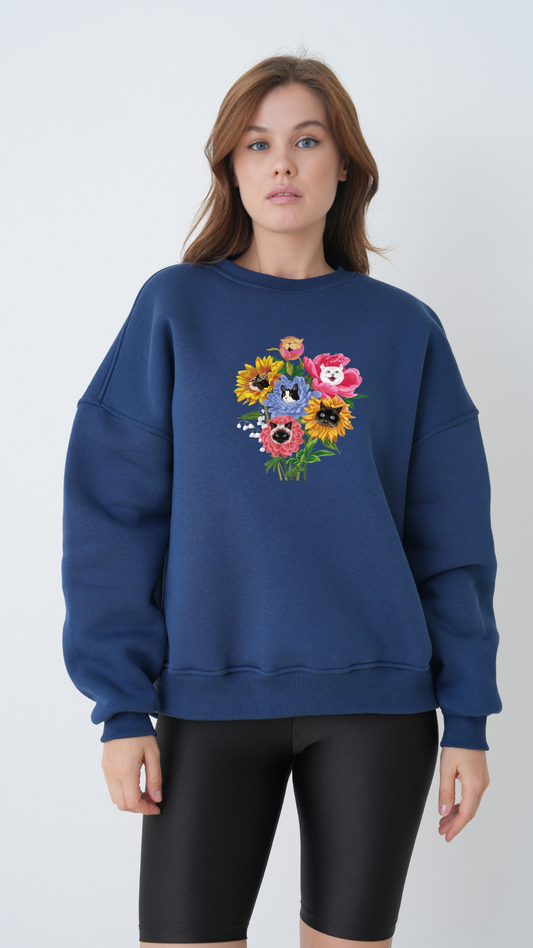 Kedi Buketi - Oversize Sweatshirt